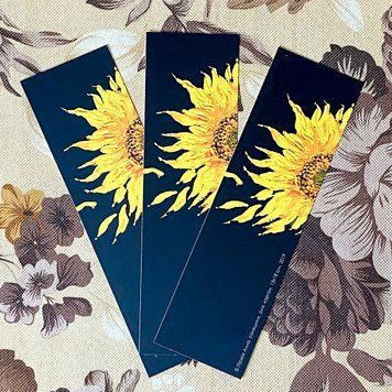Закладка картонная "GARDEN BLACK. Подсолнух" 0658 &mdash; основное фото товара